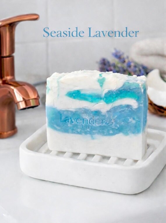 Seaside Lavender Coconut Soap – Farm Distilled Essential Oil, Beach Scent