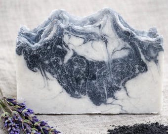 Handmade Lavender Charcoal Soap – Farm Distilled Essential Oil, Artisan Cleansing Bar