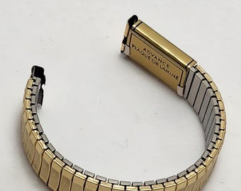 Vintage New Old Stock ROWI Fixo-Flex Expansion Watch Bracelet Gold Tone Band In Original Case Made In Germany
