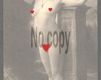 Antique French Nude Postcard Serie 63 — Pre-1907 Real Photo Belle Époque Standing Figure — Austro-Hungarian Issue Unused