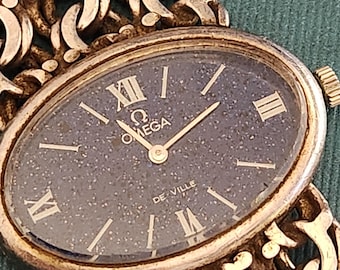 1970 's Omega Jeux d’Argent De Ville Galaxy Glitter Dial Andrew Grima Beautiful Silver 925 Watch Fully Working