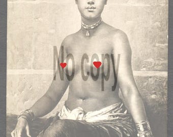 Antique Nude Imperial Russian Postcard — Sikhel "Miss Fai" — K. Dietrich Kiev Publisher — Orientalist Art — Rare Pre-Revolution Russia