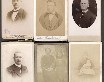 Lot of 6 French CDV Cabinet Cards Real Photo Family Portraits 1880s-1900s Named Lambelin Delobelle Despinoy