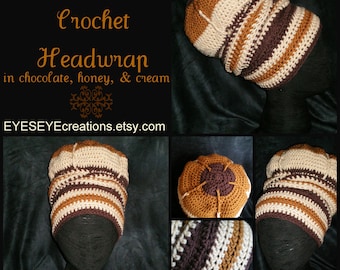 The Urban Turban Crocheted Head-wrap - MADE TO ORDER - Wrapping Tutorial also provided (Link is Below)