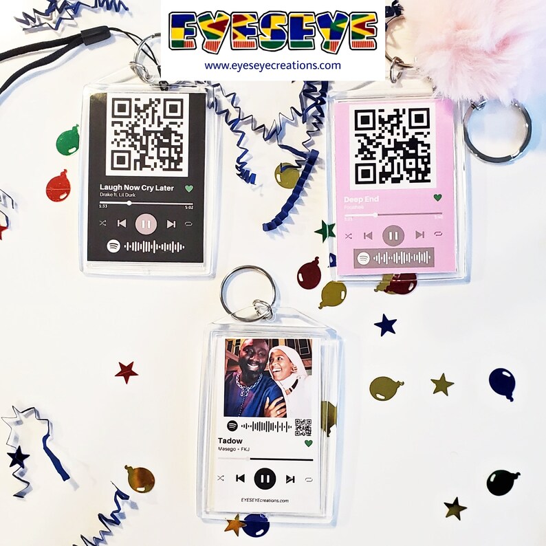 Spotify Song Keychain QR Code Customizable With Your Photo Etsy