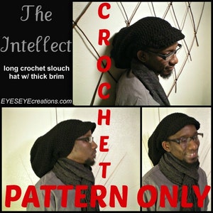 The Intellect Long Slouchy Hat - CROCHET PATTERN ONLY