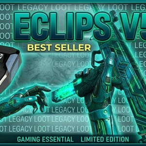 May include: An advertisement for the ECLIPS V5 gaming device. The image features a black and blue device with the text "Zen" and an alien head logo. A futuristic weapon and robotic arm are also shown, with the words "Best Seller", "Gaming Essential", and "Limited Edition".