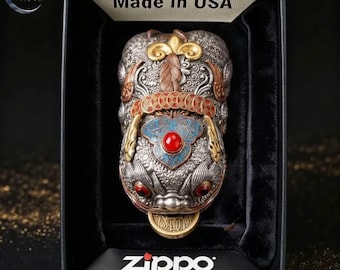 Briquet en métal Fortune Toad, cadeau de collection pour lui, briquet 3D style Zippo, briquet de poche coupe-vent coupe-vent Lucky Wealth