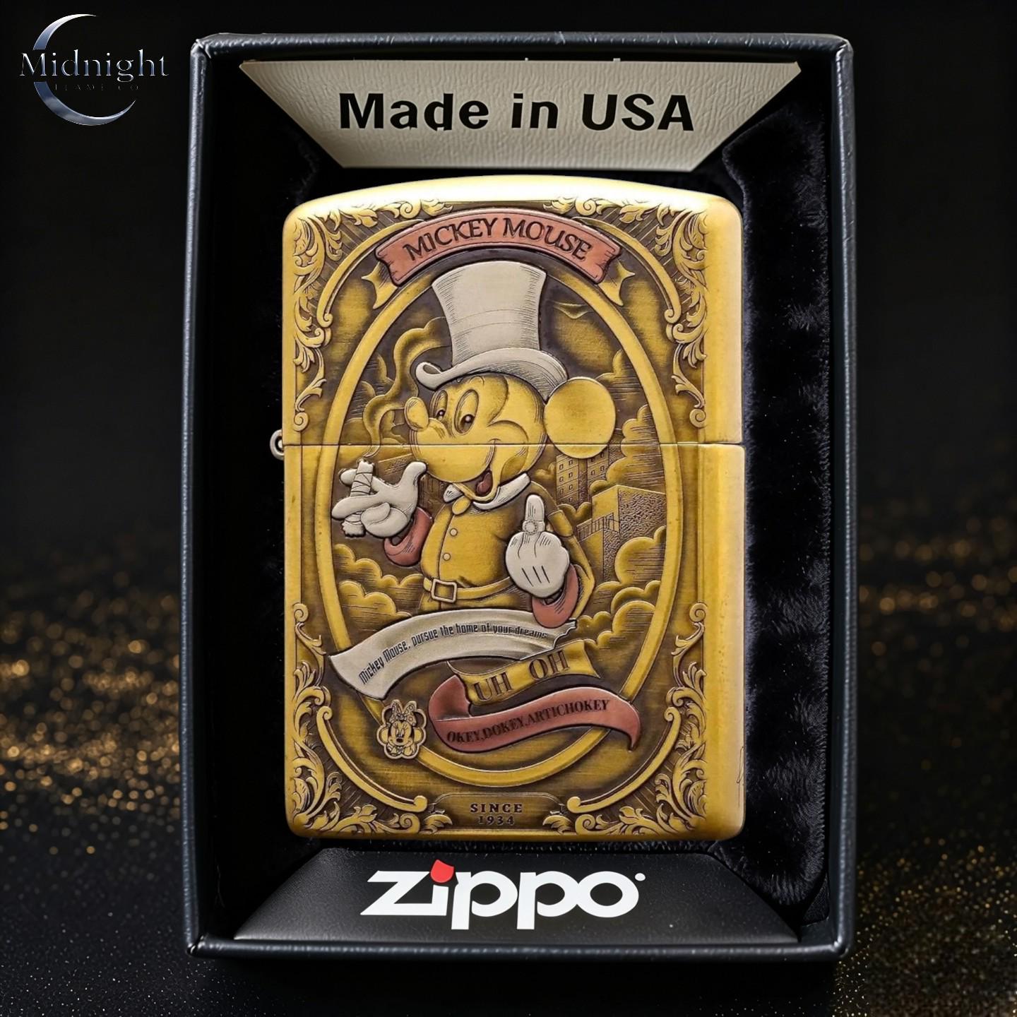 ミッキー  ディズニー zippo  レア ∀ 希少！ レア！ 1976年製 Zippo ジッポ ライター ミッキー 【公式通販】