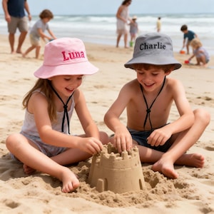 Personalized Embroidered Bucket Hat,Custom Sun Hat for Outdoor, Beach & Vacation,Cute Embroidered Hats for Little Ones,Baby Shower Gift