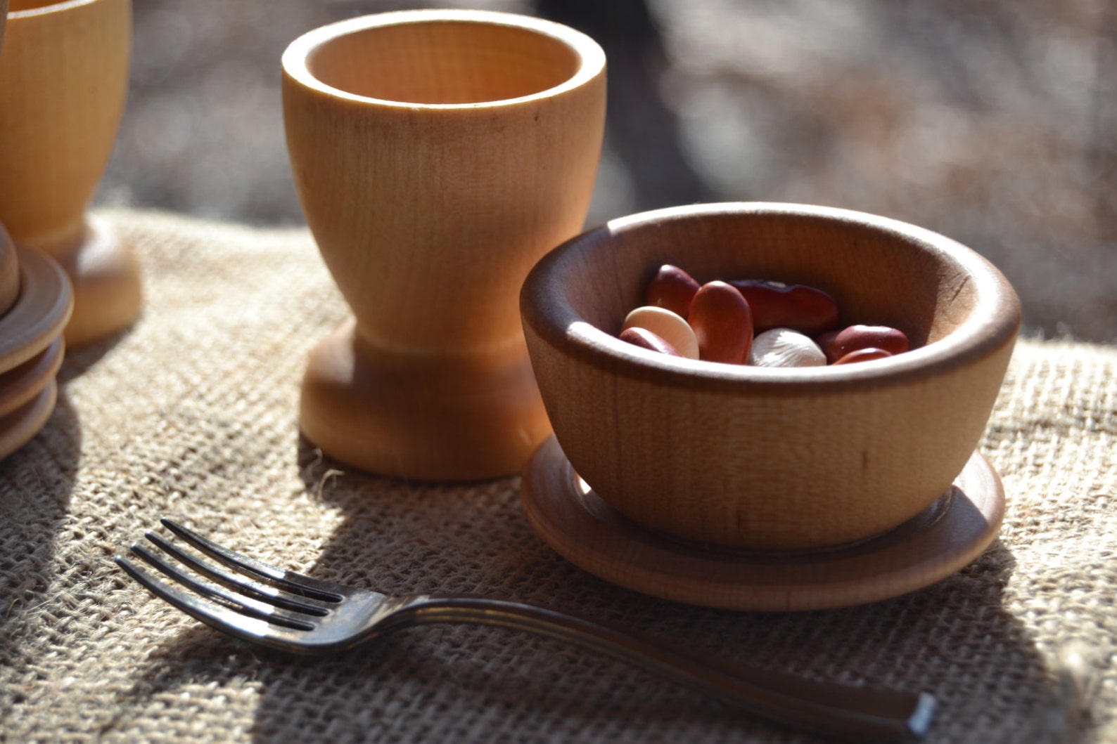 Wooden Play Dish Set Wooden Bowls Plates and Cups for the - Etsy