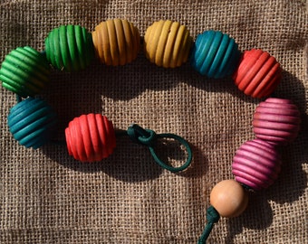 Wooden Lacing Beehive Beads - Montessori Inspired Learning Tool