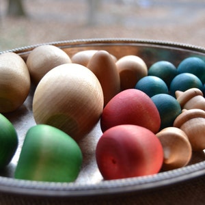 Waldorf Play Food Medley Wooden eggs, apples, acorns and berries for the Waldorf Inspired Play Kitchen image 2