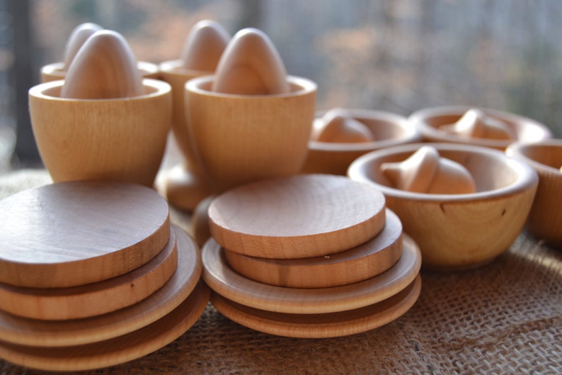 Deluxe Wooden Play Kitchen Set 24 Dishes and Food Bowls Etsy