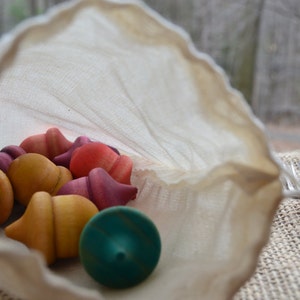 Pastel Colored and Polished Wooden Acorns Waldorf Inspired Pieces for ...