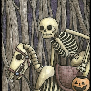 Skeleton Horse Signed Print