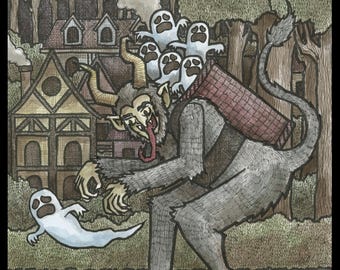 8x8 signed Krampus Print