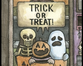 Trick-or-Treat Kids Signed 8x10 Print