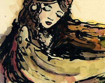 Cabello 11x17 impresión firmada