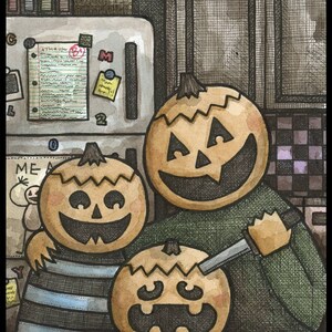 Pumpkin Carving signed 8x10 print