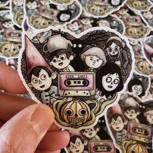 Over the Garden Wall 3 inch vinyl heart sticker