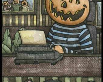 Pumpkin Typewriter Signed 8x10 Print