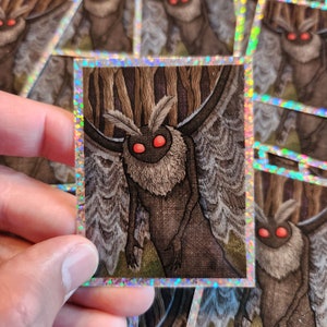 Mothman Glitter 3 Inch Vinyl Sticker