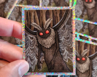 Mothman Glitter 3 Inch Vinyl Sticker