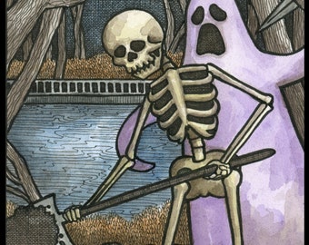 Skeleton Shovel Signed 8x10 Print