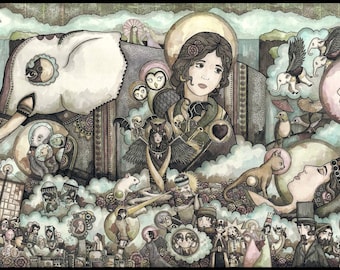 Impresión firmada de Long Bridge Home de 8.5 x 17 pulgadas