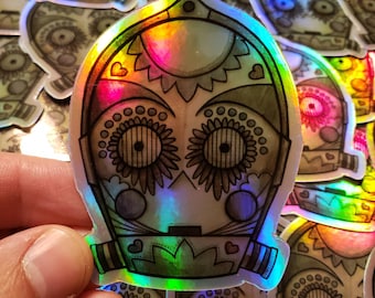 C3po Holographic 3 Inch Sticker