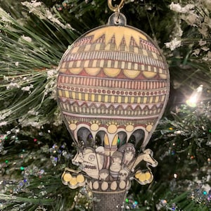 Hot Air Balloon 4 Inch Christmas Ornament