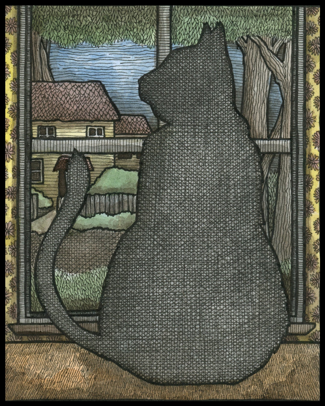 Cat at Window - Signed 8x10 Print - Etsy