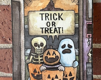 Origineel schilderij - Trick-or-Treat