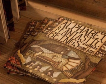 Alphabet of Fantastic Beings hardcover book with folded 16x20 poster signed!