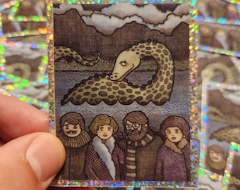 Loch Ness Monster 3 Inch glitter sticker