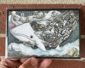 Mermaid Whale 4x6 Mini Print