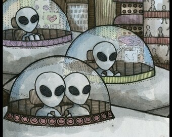 Alien Traffic Jam Signed 8x10 Print