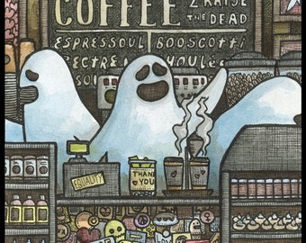 Ghost Coffee 20x30 Signierter Druck