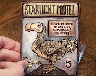 Little art book- Starlight Motel #5 Zine 32 Page Coloring Book With Color Pages and Crayons