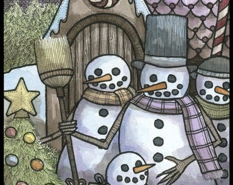 Snowmen Signed 8x10 Print