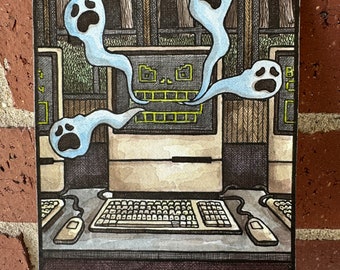 Original Painting - Ghost Computer