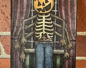 Original Painting - Skeleton Curtains