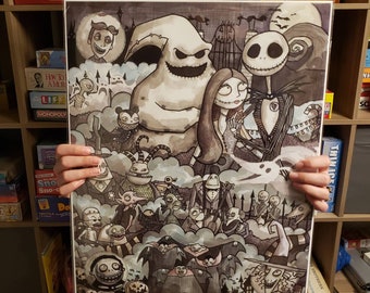 Big 16x20 Signed Nightmare Before Christmas Poster