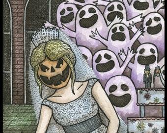 Pumpkin Bride Halloween Boo-quet Signed 8x10 Print