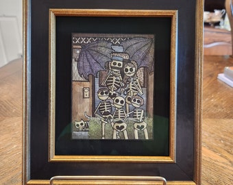 Original Painting- Skeleton Family