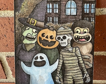 Origineel schilderij - Halloween-nacht