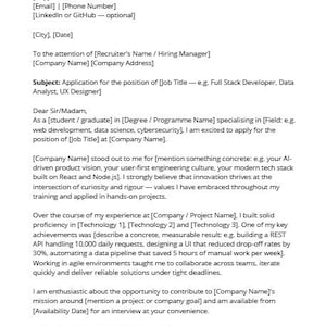 Tech Cover Letter Template Canva | Editable Developer IT Job Application | Instant Download | Modern Minimalist Design