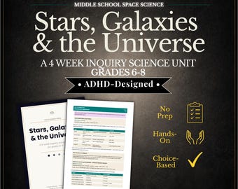 Stars Galaxies & Universe Unit | Middle School Space  | Astronomy Grades 6–8 | ADHD-Friendly