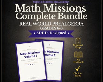 Middle School Math Bundle | Real-World Pre-Algebra | Grades 6–8 | ADHD-Friendly